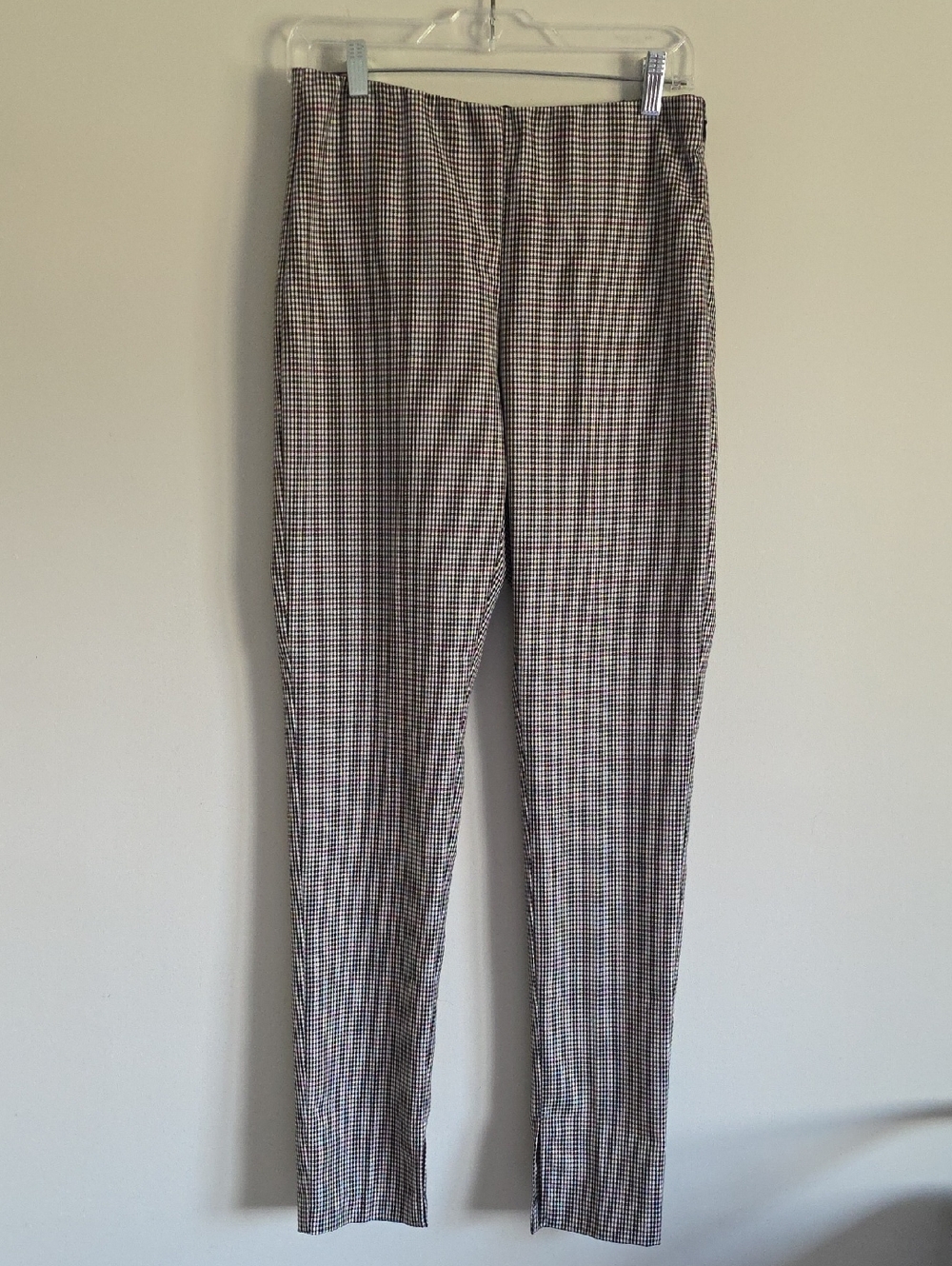 LIVIANA CONTI | Pull Up Houndstooth Pants Black Red Sz 8 10